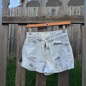 PacSun Light Wash Ripped Jean Shorts